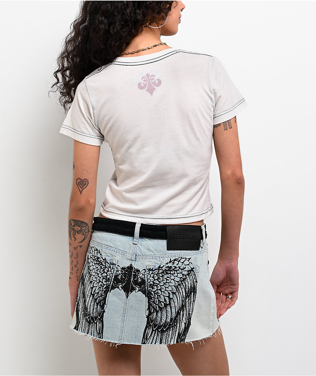 Affliction Desperate Saint White Crop T-Shirt