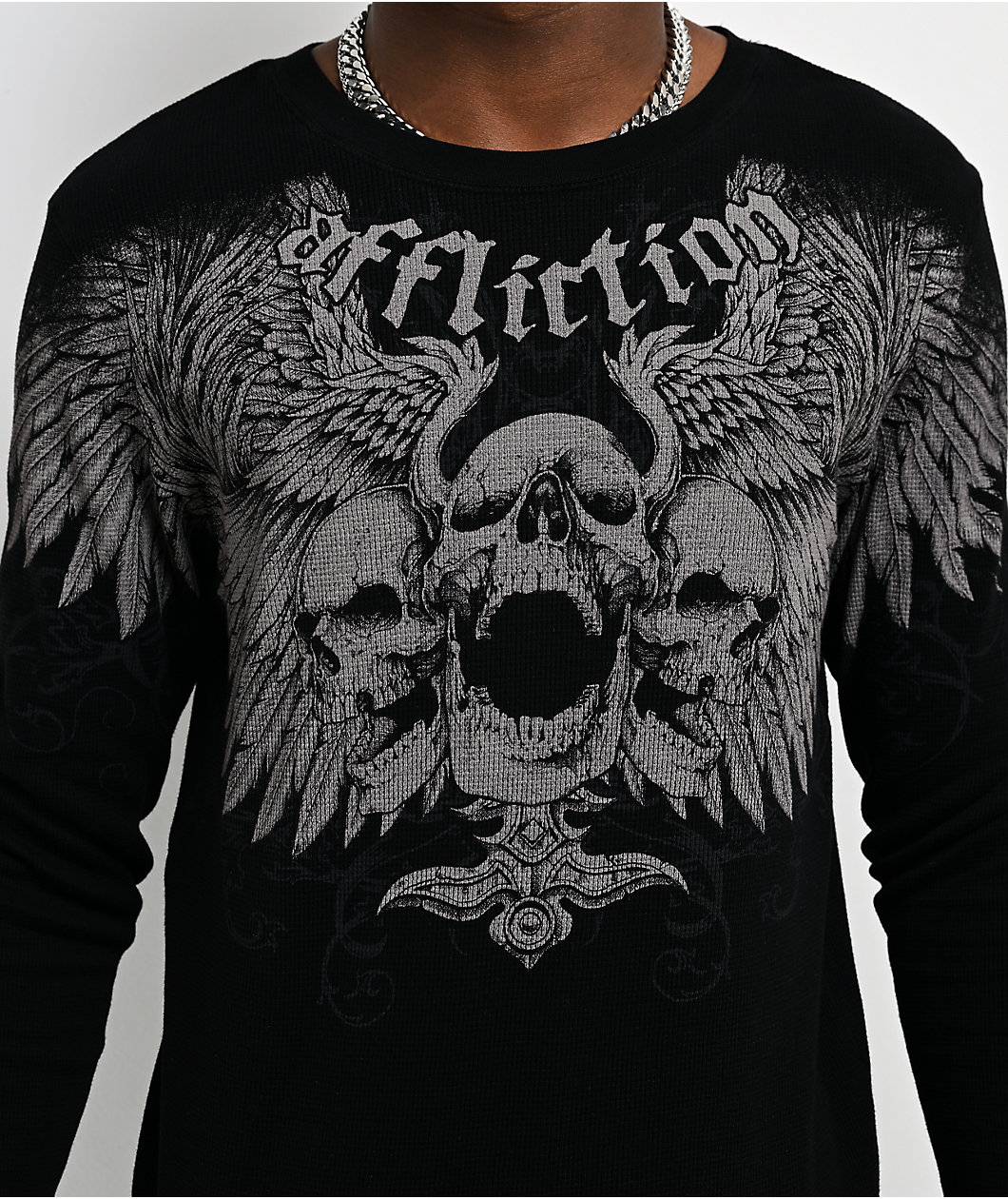 Affliction Desperation Black Thermal Long Sleeve T-Shirt
