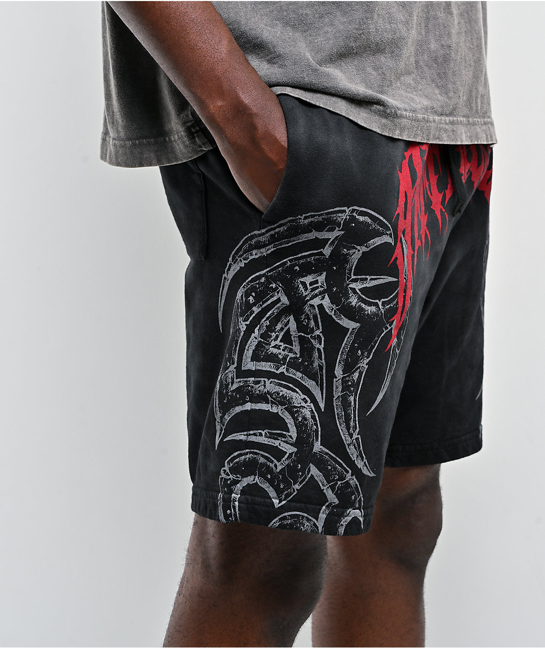 Affliction Dismay Black Wash Sweat Shorts