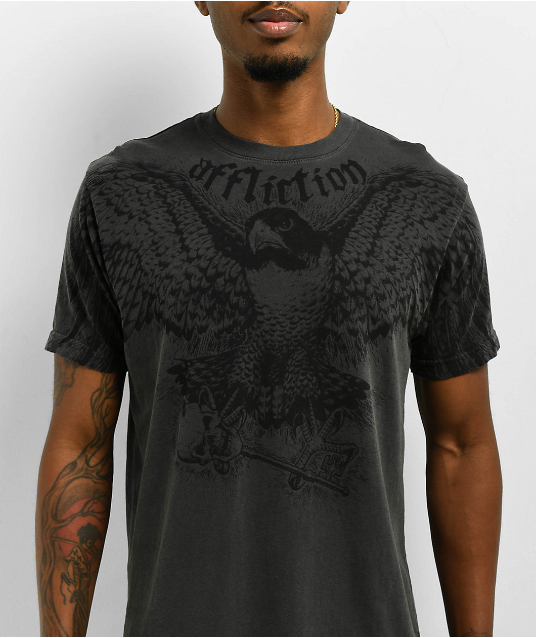 Affliction Falcon Charcoal T-Shirt