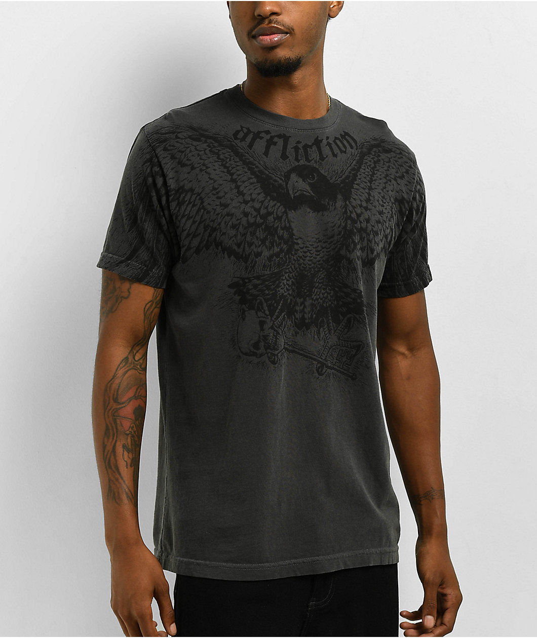 Affliction Falcon Charcoal T-Shirt