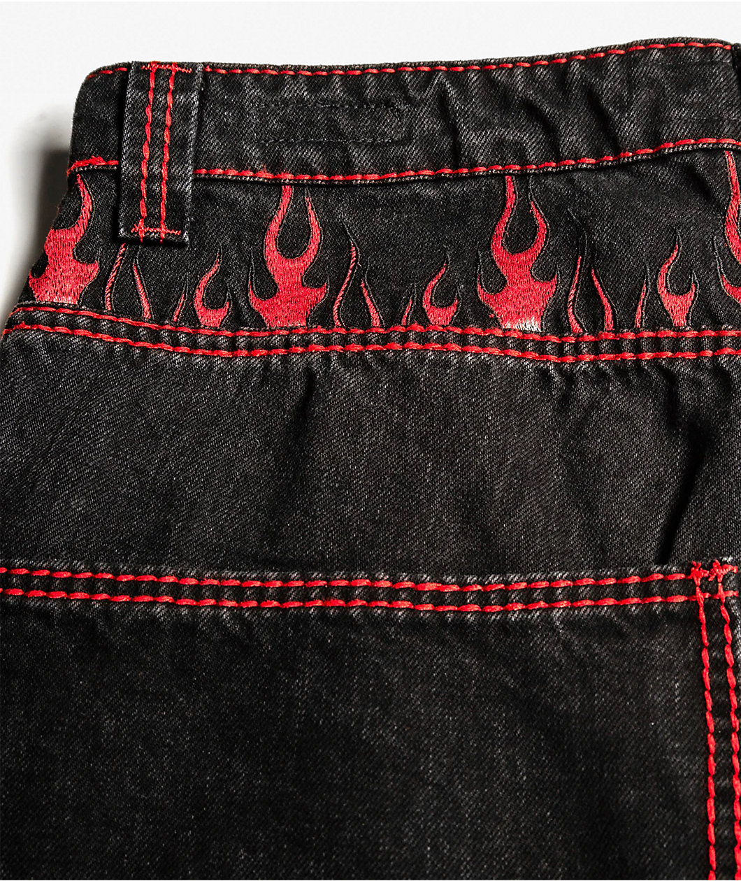 Affliction Flameful Faith Black Extra Wide Leg Jeans