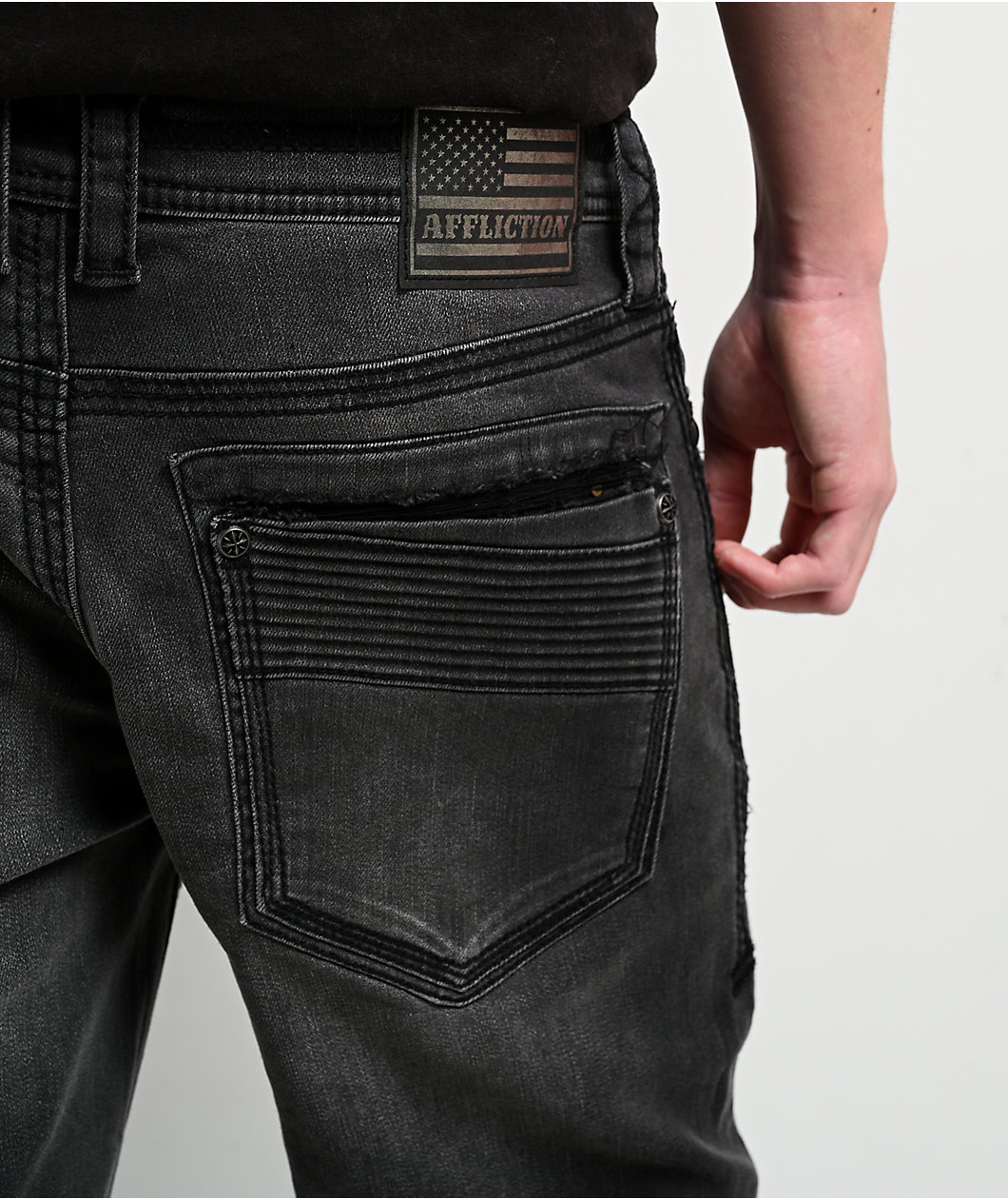 Affliction Gage Alchemy Black Wash Straight Leg Jeans
