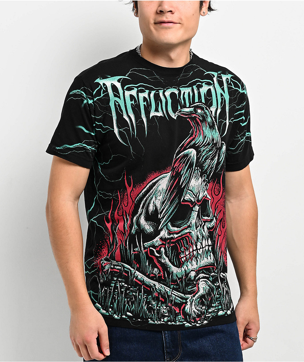 Affliction Ghost Image Black T-Shirt