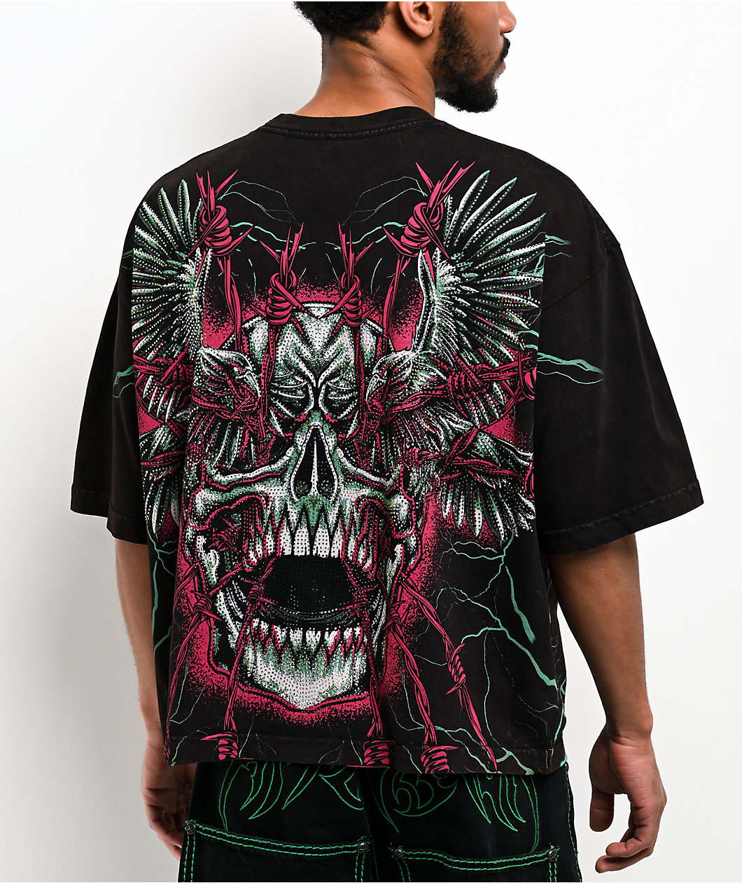 Affliction Ghost Image Black Wash Boxy T-Shirt