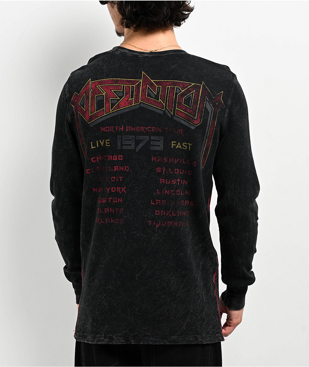 Affliction Haunted Glass Black Wash Long Sleeve Thermal T-Shirt