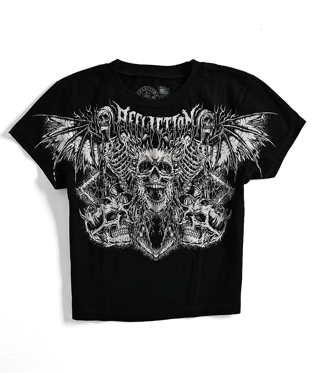 Affliction Horror Swarm Black Crop T-Shirt