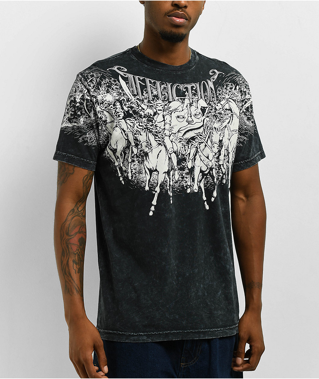 Affliction Horseman Black Wash T-Shirt