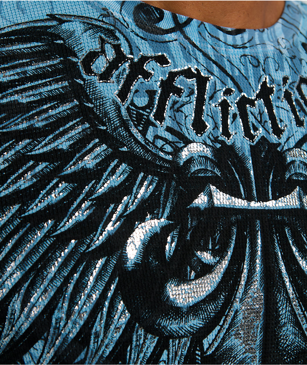 Affliction Ice Blade Blue Thermal Long Sleeve T-Shirt