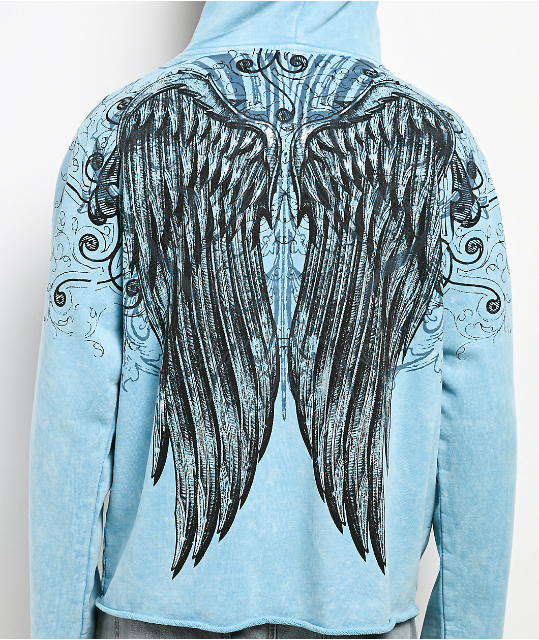 Affliction Ice Blade Blue Wash Hoodie