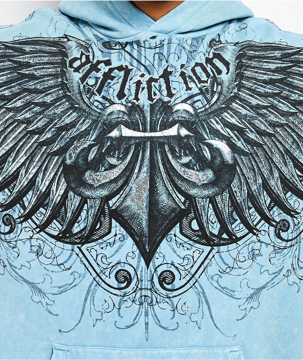 Affliction Ice Blade Blue Wash Hoodie