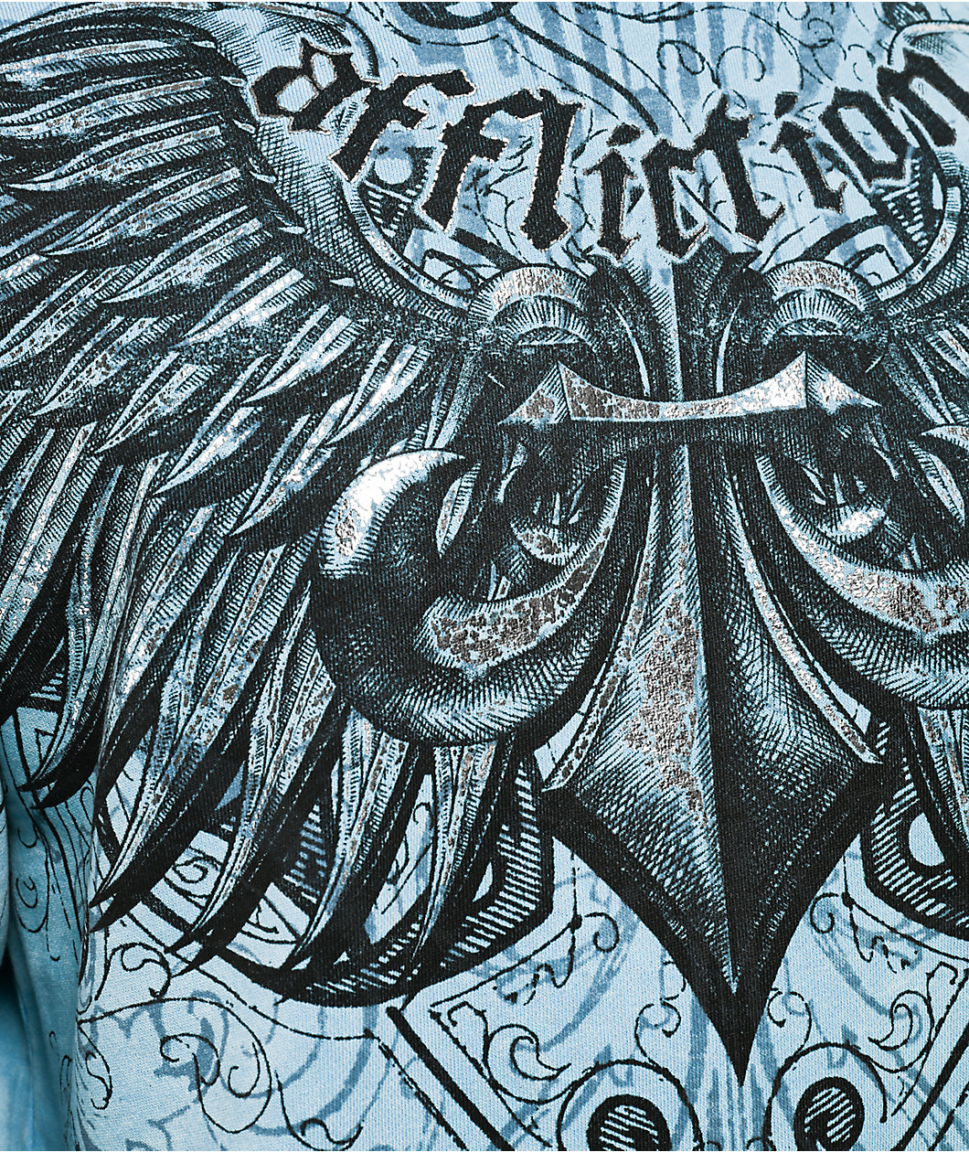 Affliction Ice Blade Blue Wash Hoodie