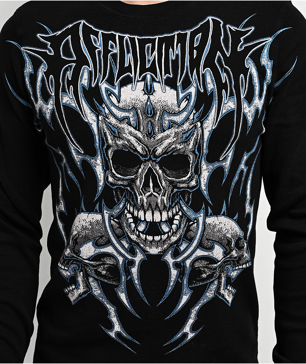 Affliction Ice Inferno Black Thermal Long Sleeve T-Shirt