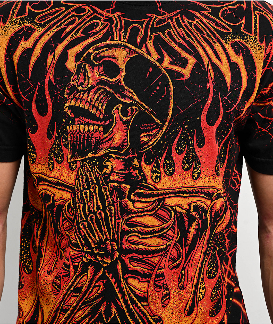 Affliction Infernal Nightmare Black & Red T-Shirt