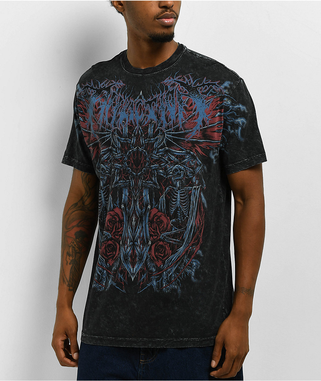 Affliction Infernal Savagery Black Wash T-Shirt