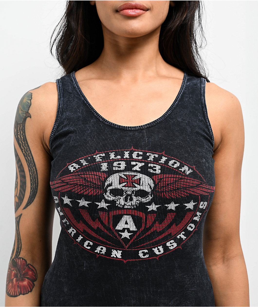 Affliction Iron Shield Black Tank Top