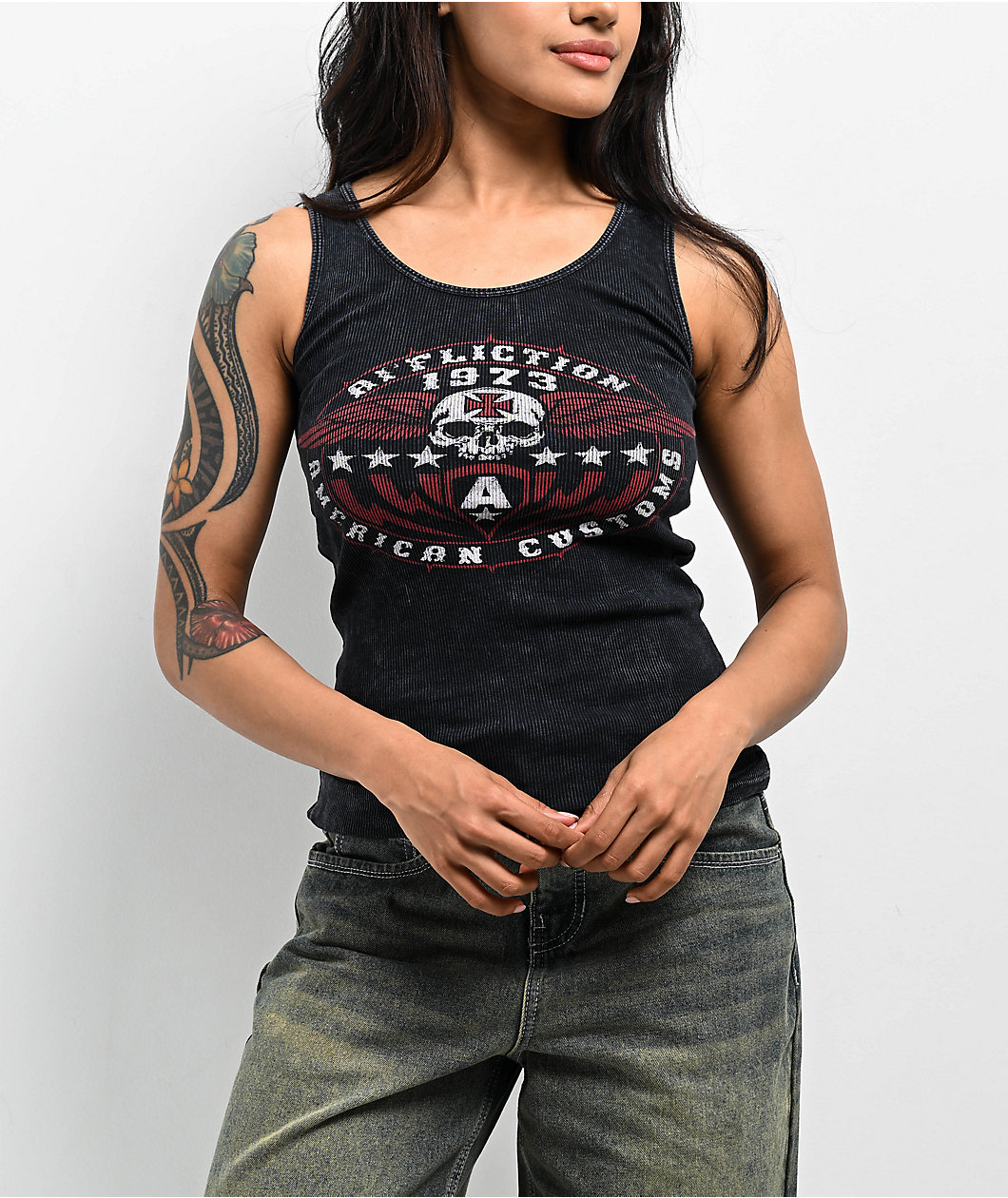 Affliction Iron Shield Black Tank Top