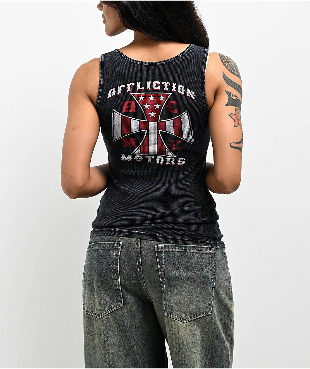 Affliction Iron Shield Black Tank Top