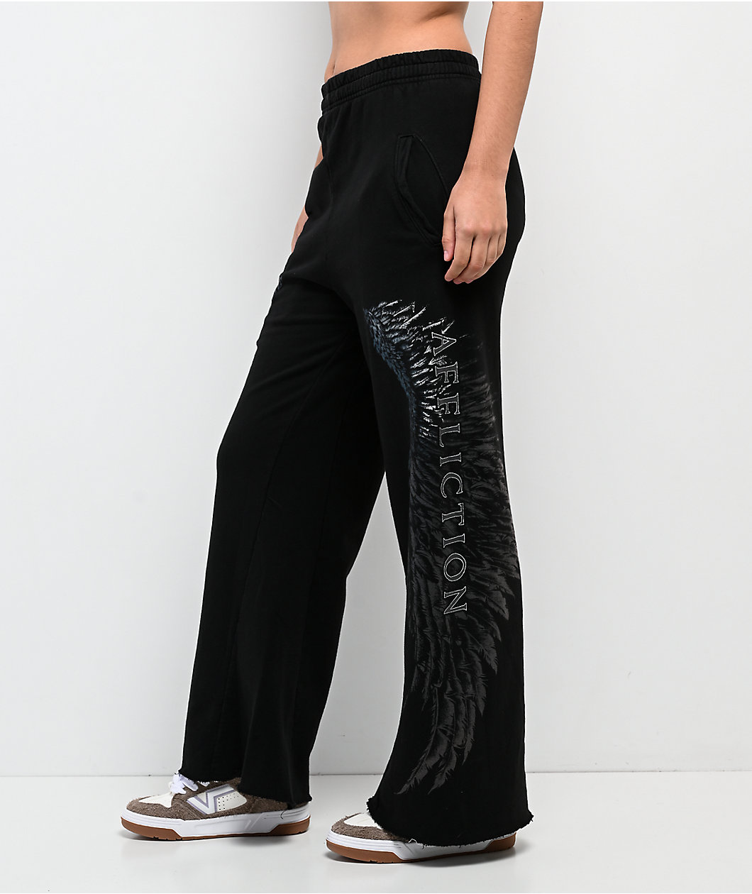 Affliction Isadore Black Wide Leg Sweatpants