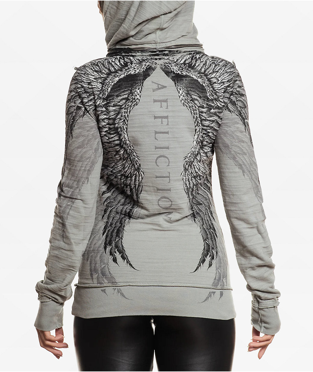 Affliction Isadore Grey Wash Hoodie