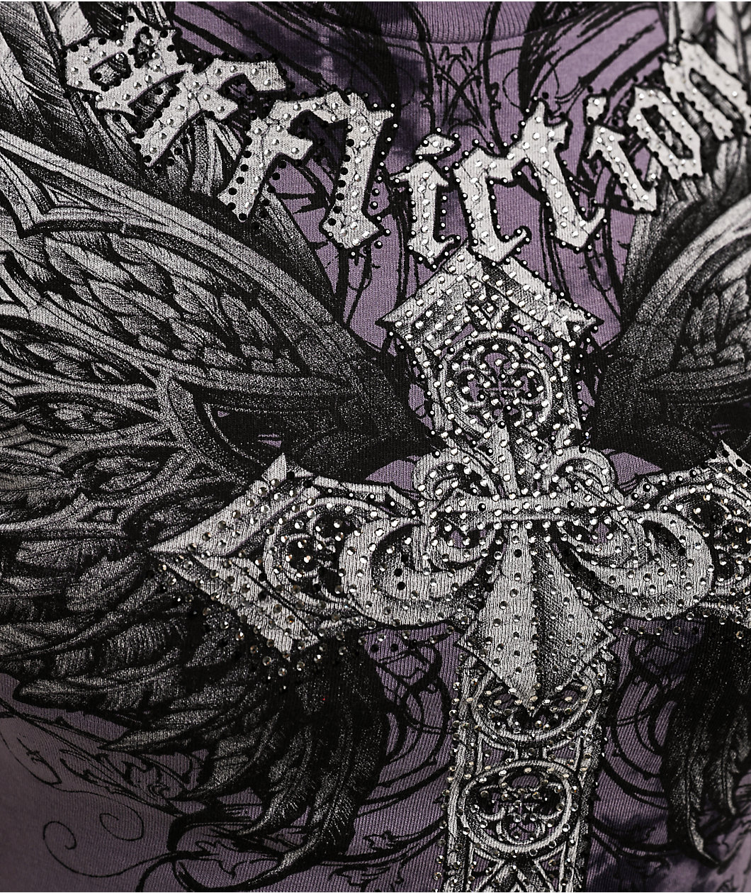 Affliction Jovial Purple Tie Dye Crop T-Shirt