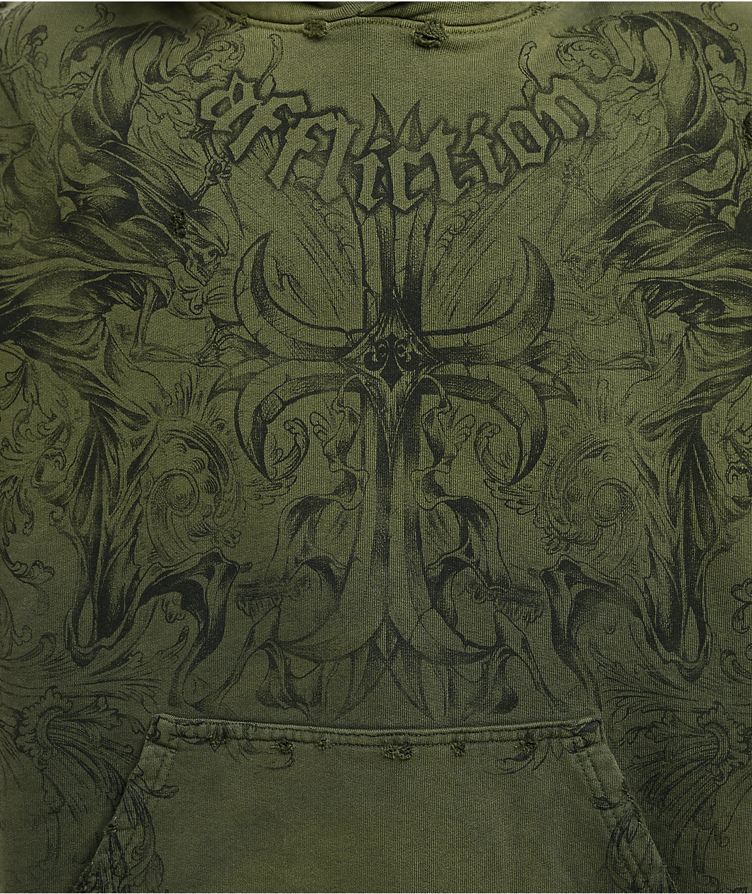 Affliction Jump Green Wash Hoodie