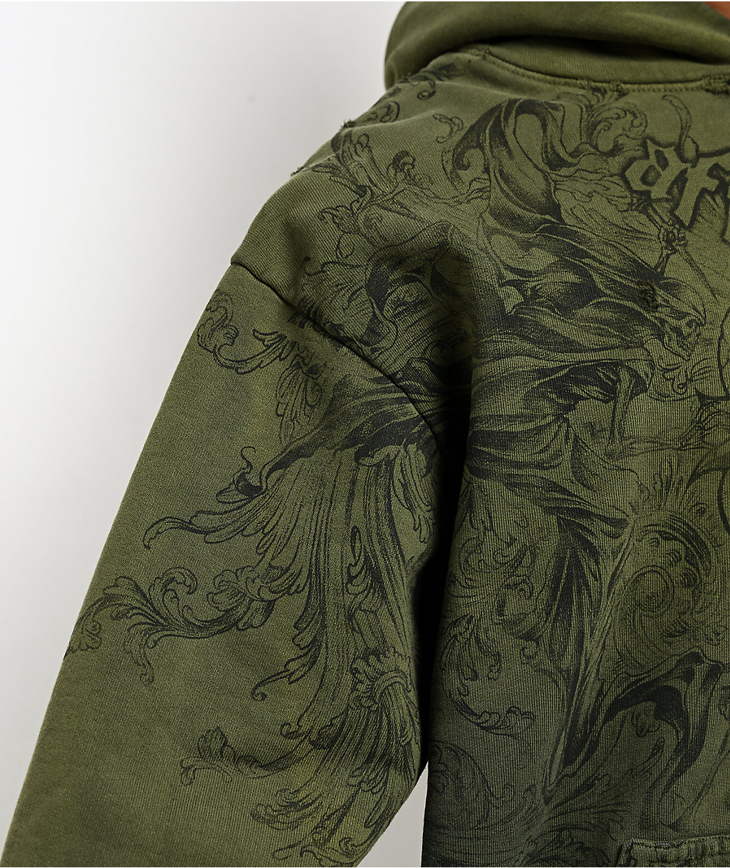 Affliction Jump Green Wash Hoodie
