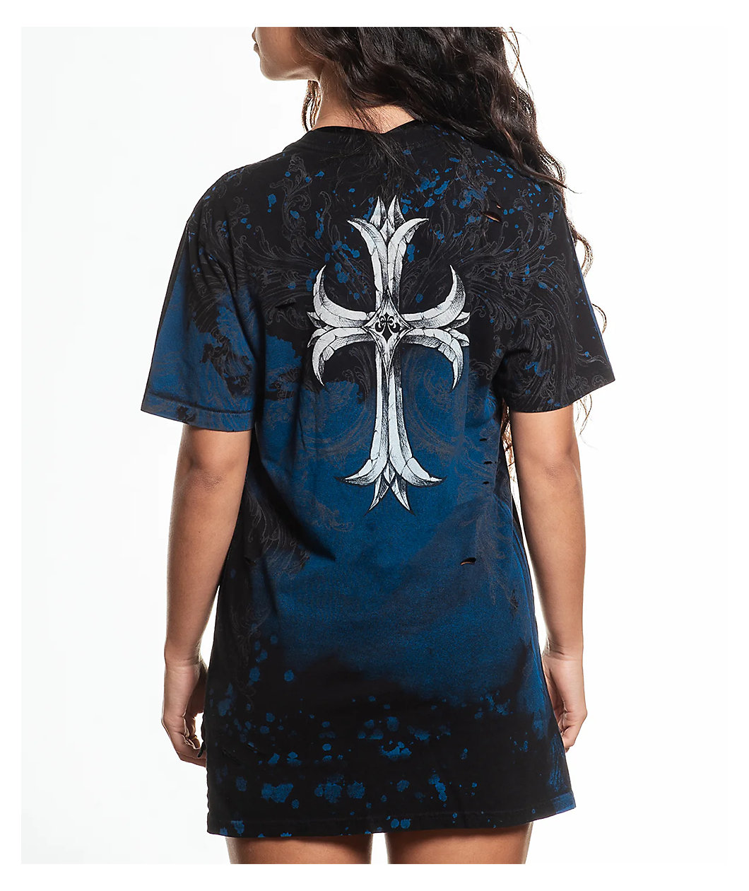 Affliction Jump Tie-Dye Blue T-Shirt