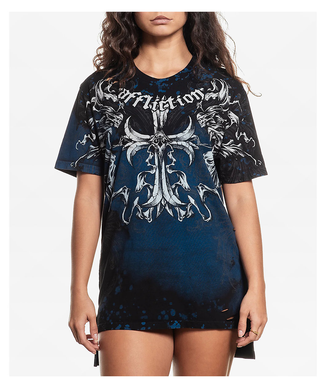 Affliction Jump Tie-Dye Blue T-Shirt