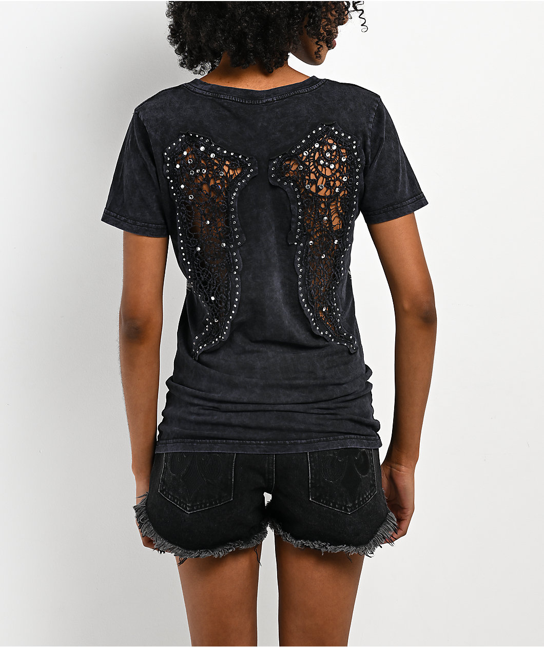 Affliction Keeper Black Wash Cutout T-Shirt