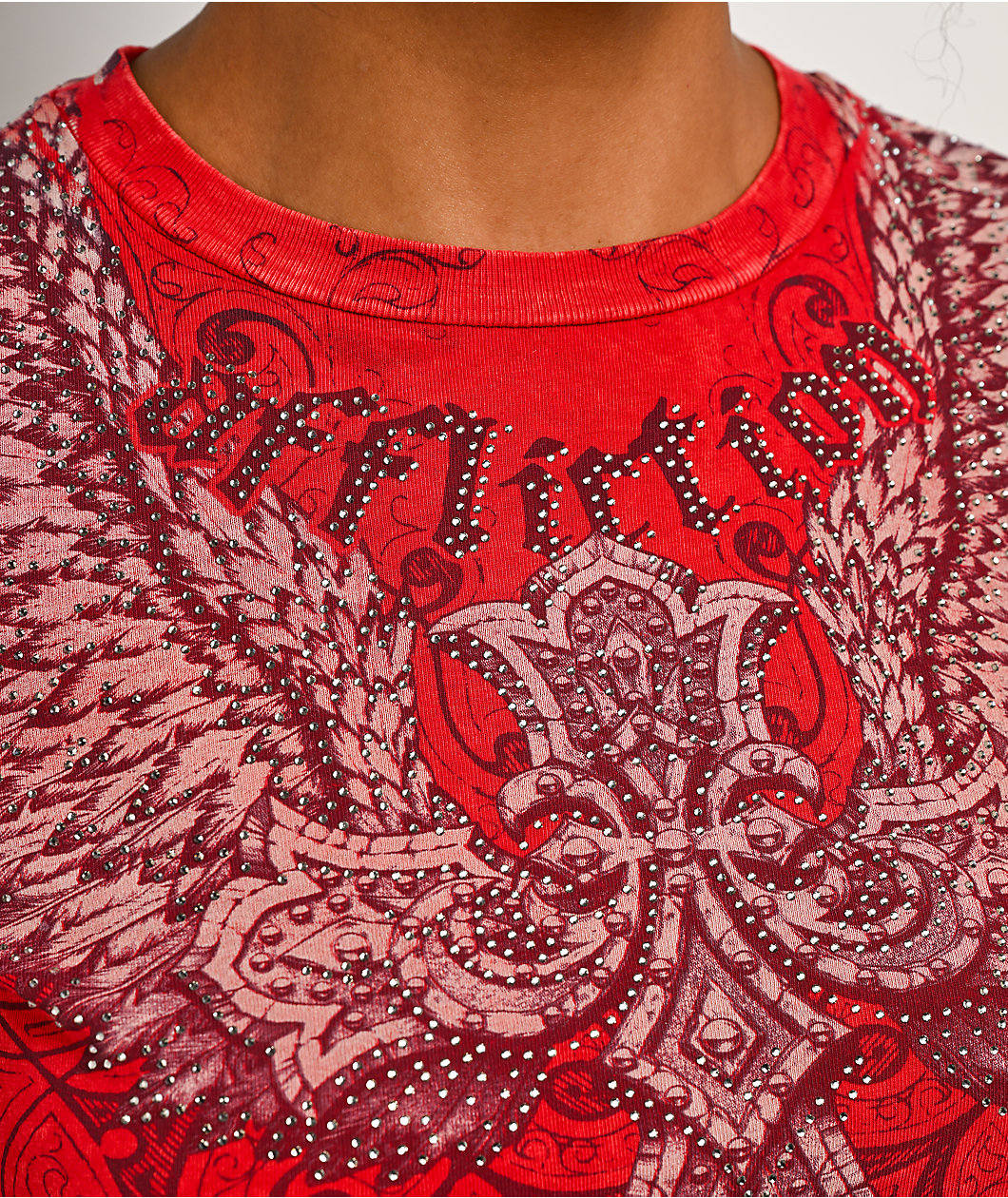Affliction Kingdom Red Crop T-Shirt