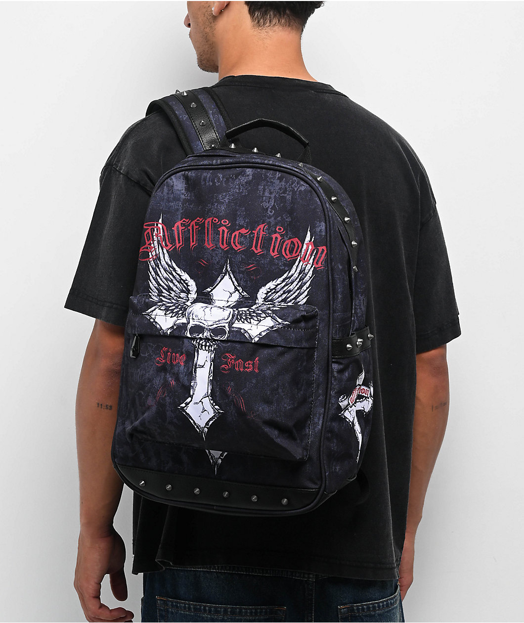 Affliction Live Fast Black Backpack