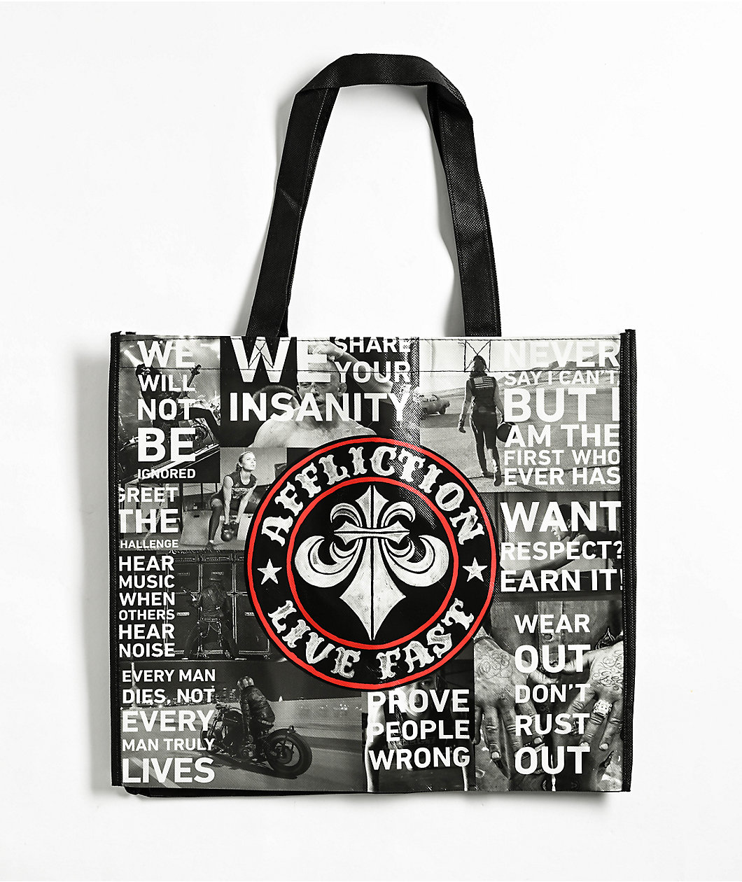 Affliction Logo Large Black Tote Bag