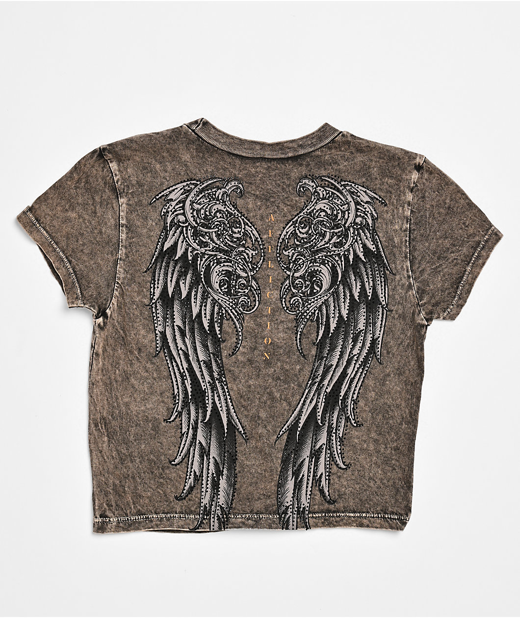 Affliction Lovington Black Wash Crop T-Shirt