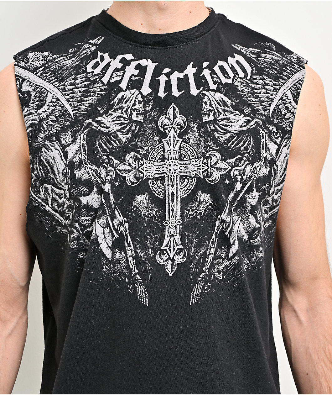 Affliction Mortal Veil Black Tank Top