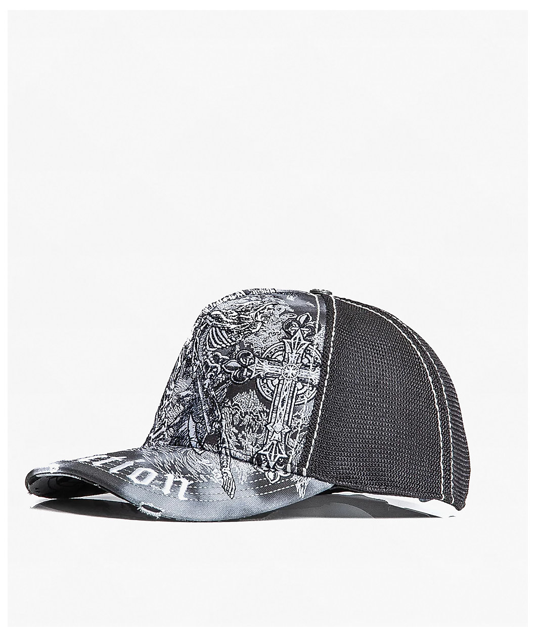 Affliction Mortal Veil Black Trucker Hat