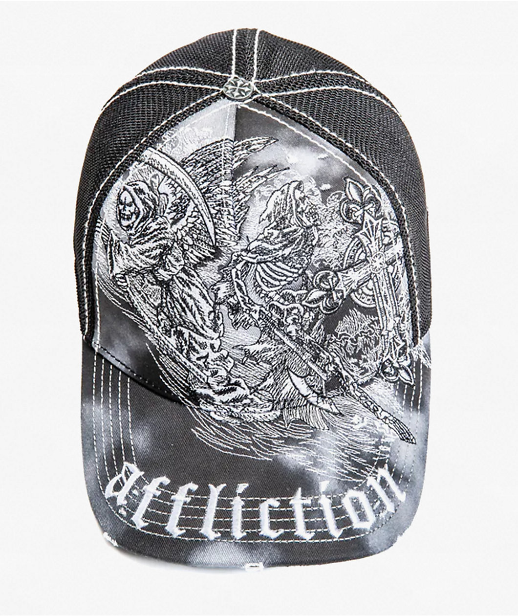 Affliction Mortal Veil Black Trucker Hat