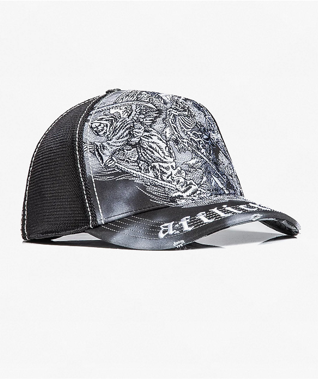 Affliction Mortal Veil Black Trucker Hat