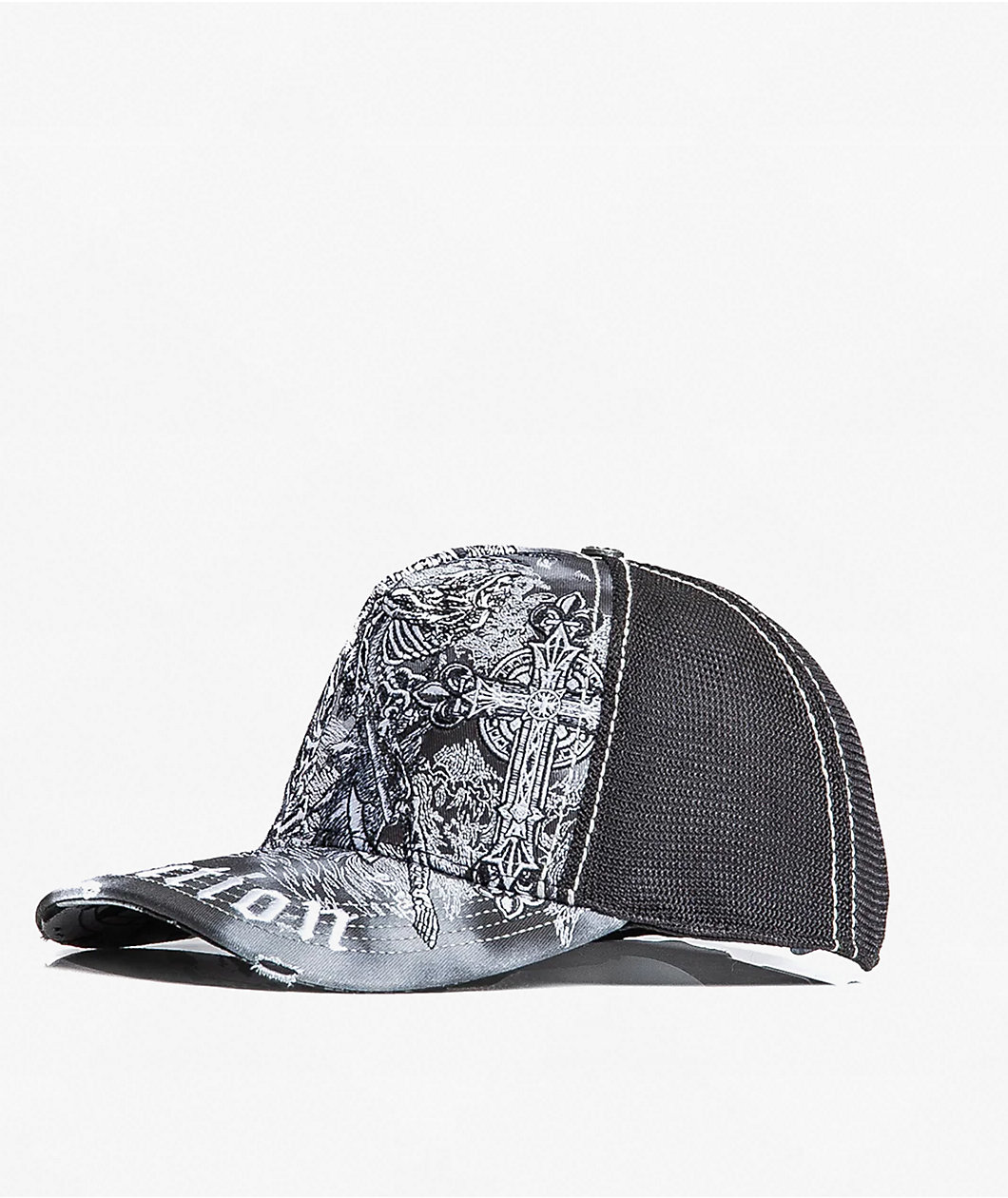 Affliction Mortal Veil Black Trucker Hat