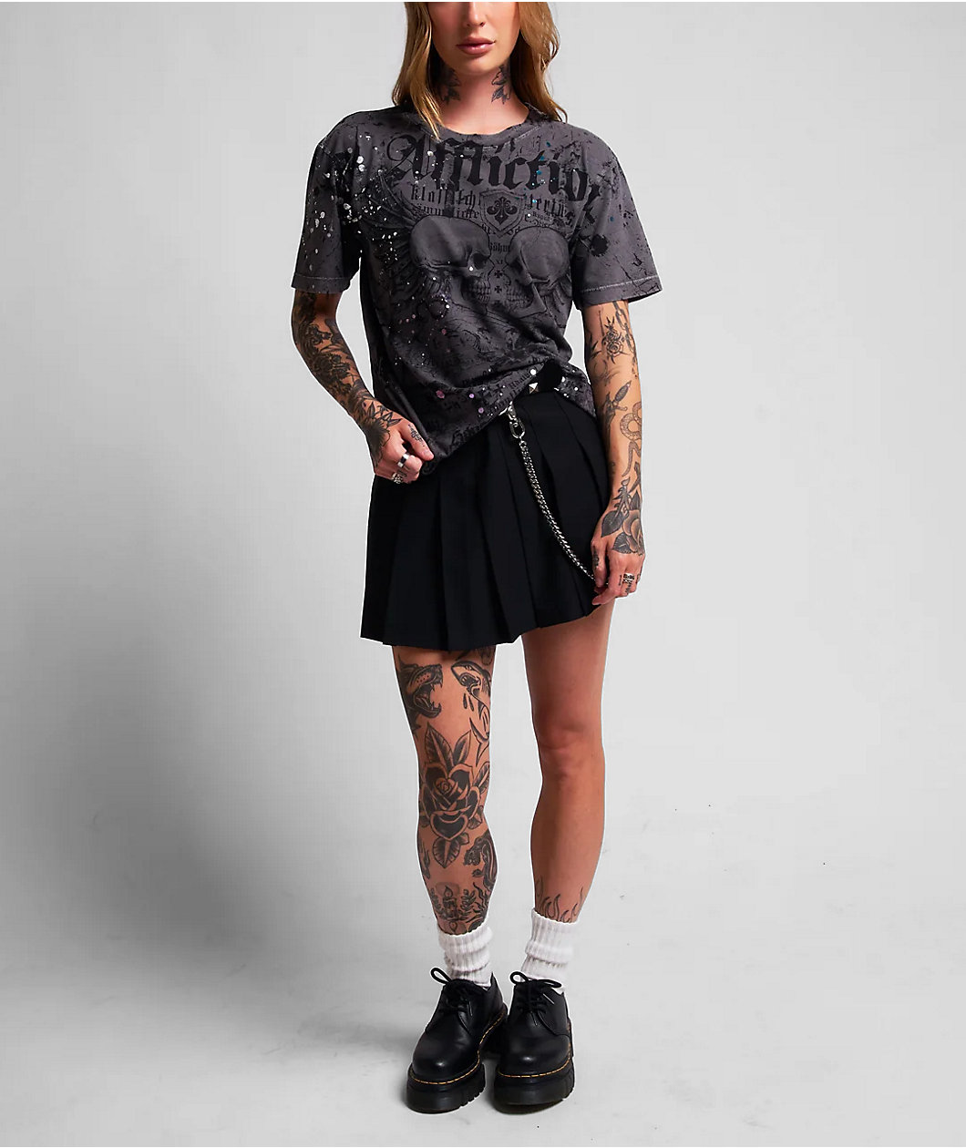 Affliction Neglect Charcoal Grey T-Shirt