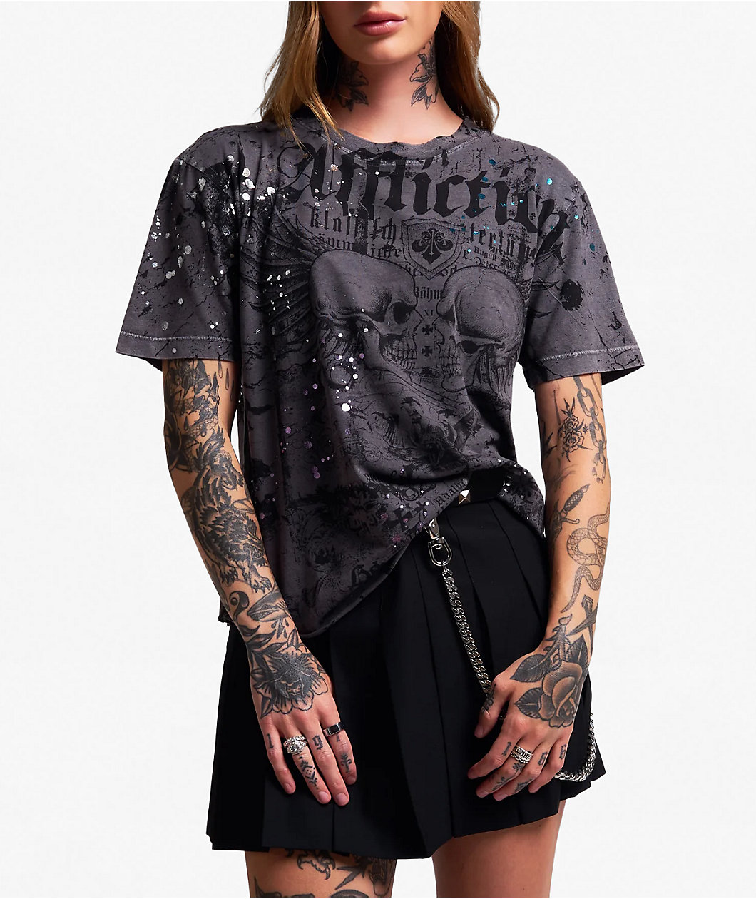 Affliction Neglect Charcoal Grey T-Shirt