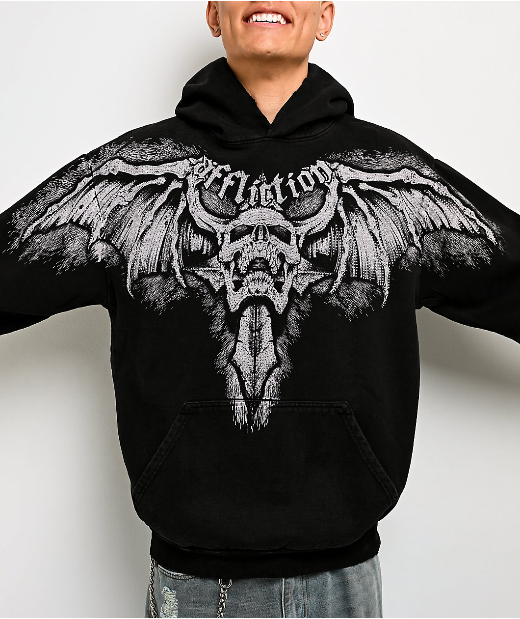 Affliction Night Screamer Black Wash Hoodie