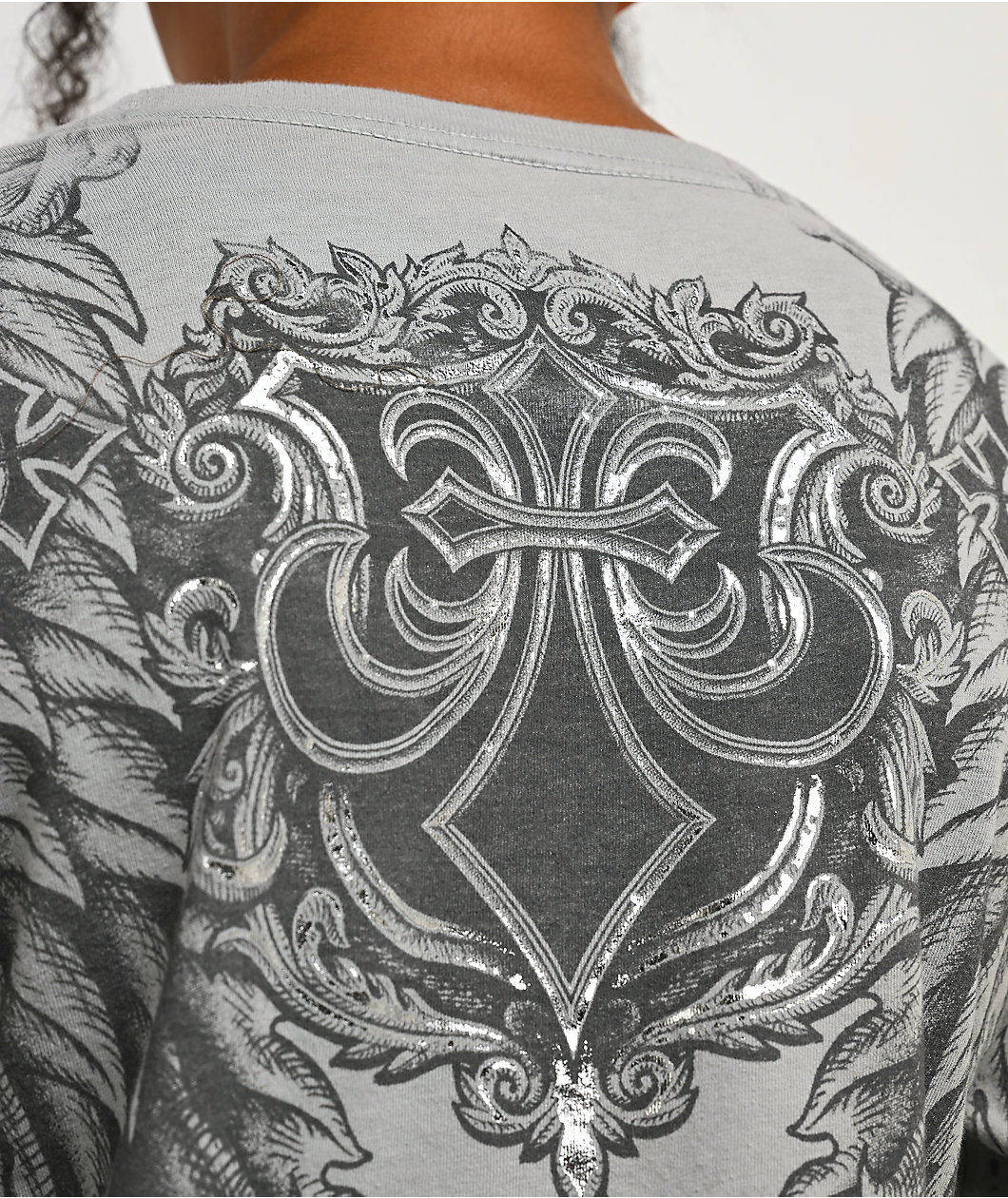 Affliction Omen Grey Tie Dye Long Sleeve T-Shirt