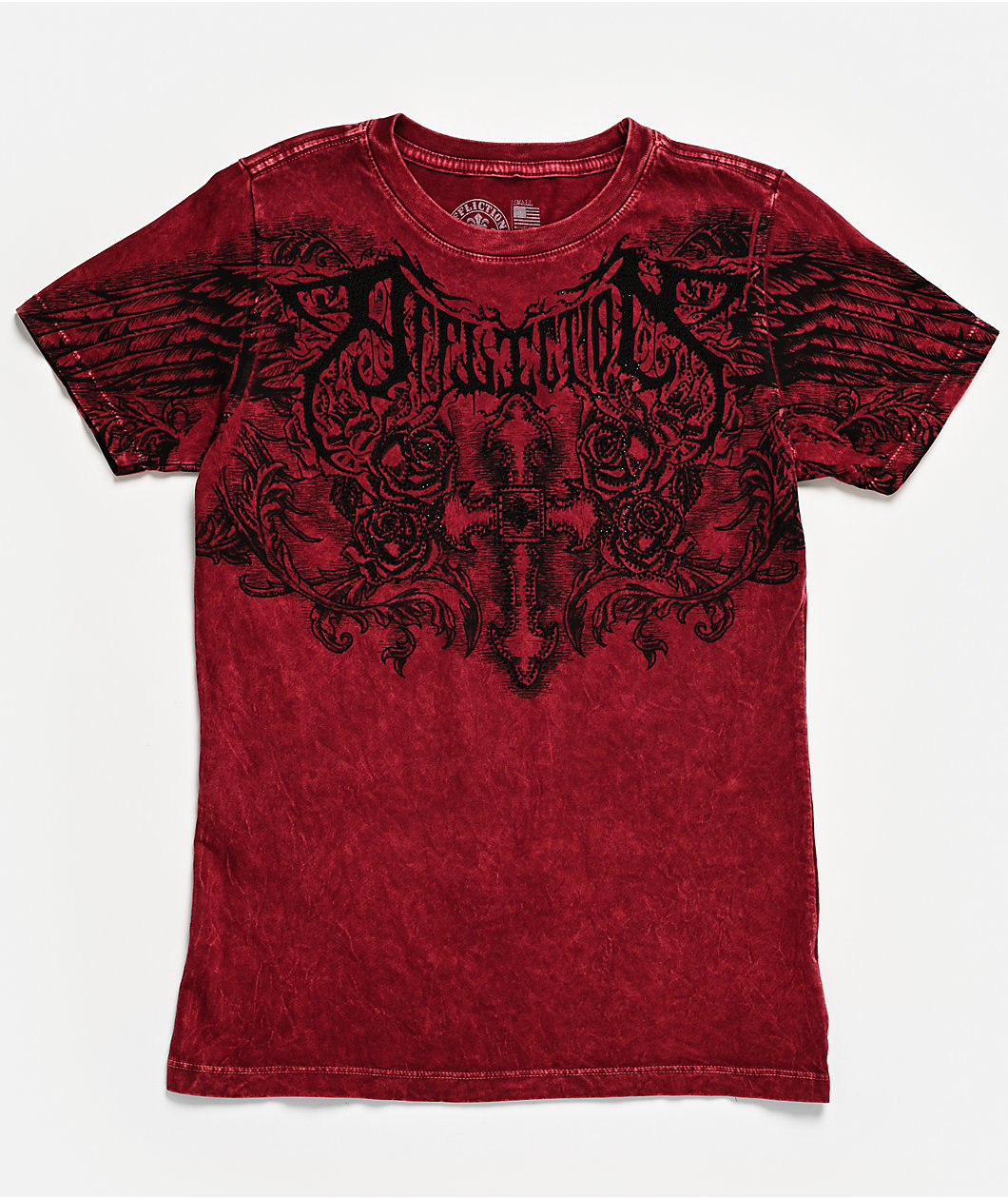 Affliction Pale Sorrow Red Crop T-Shirt