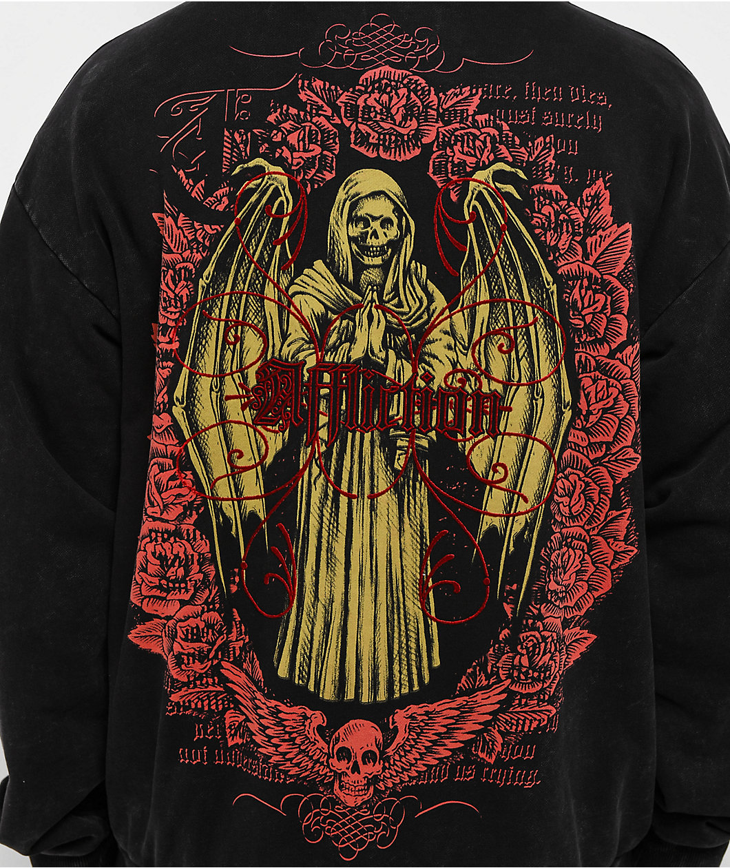 Affliction Prayer Black Wash Zip Hoodie