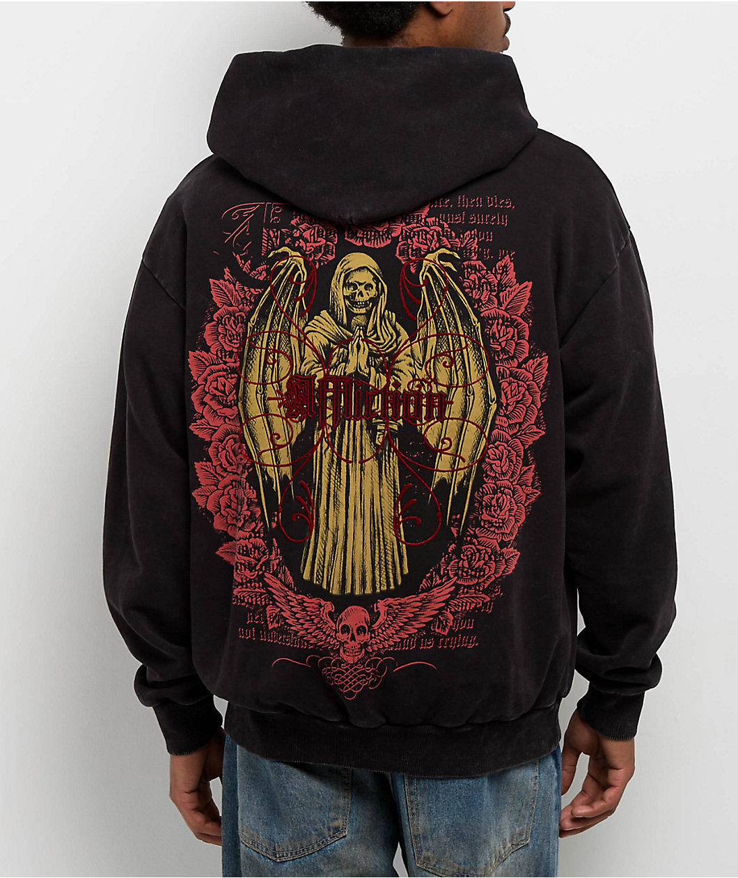 Affliction Prayer Black Wash Zip Hoodie