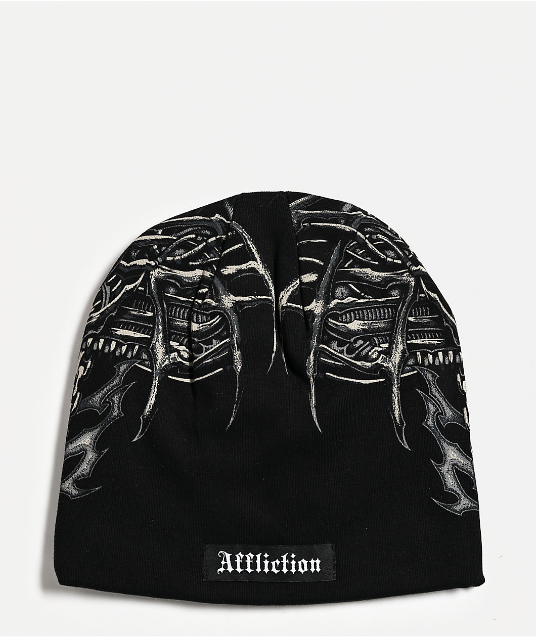 Affliction Primal Tech Black Reversible Skully Beanie
