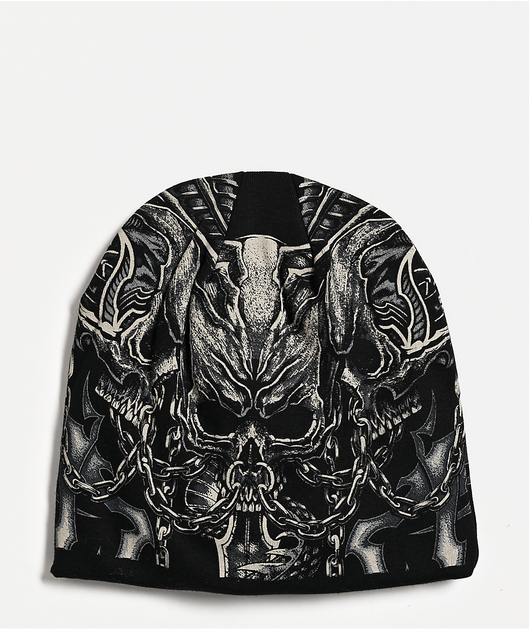 Affliction Primal Tech Black Reversible Skully Beanie