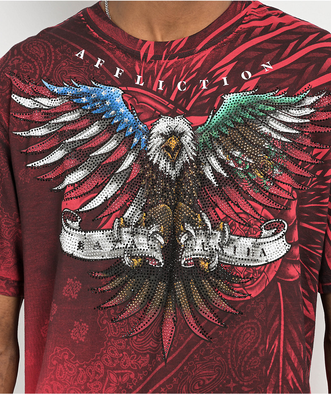 Affliction Raza Unida Red T-Shirt