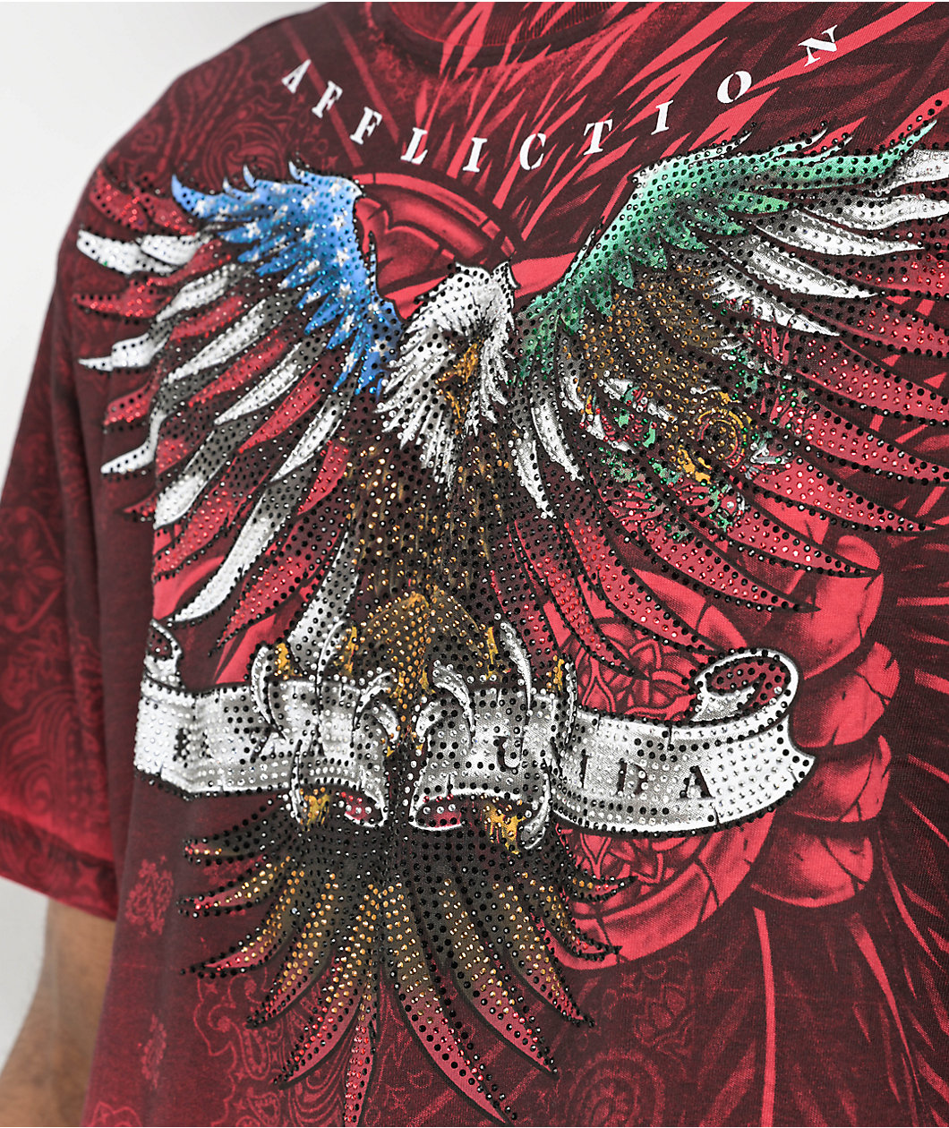 Affliction Raza Unida Red T-Shirt